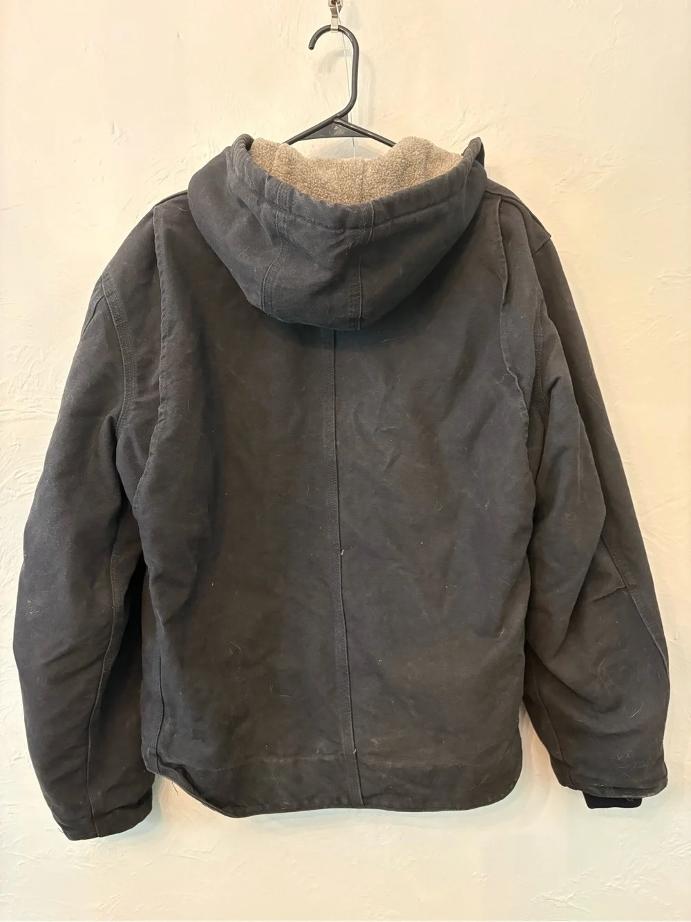 Carhartt Black Hooded Sherpa-Lined Work Jacket